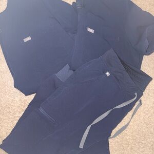 Figs Navy Blue Medical Scrub Set-2 tops